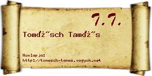 Tomásch Tamás névjegykártya